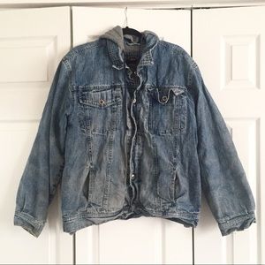 Route 66 Removable Hood Lined Jean Jacket Size L